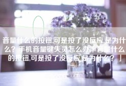 音量什么的按钮,可是按了没反应,是为什么？手机音量键失灵怎么办「音量什么的按钮,可是按了没反应,是为什么？」