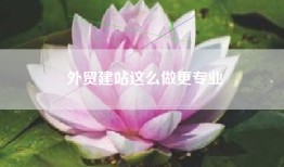 外贸建站这么做更专业