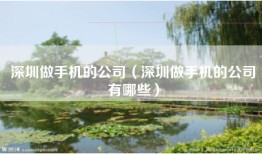 深圳做手机的公司（深圳做手机的公司有哪些）