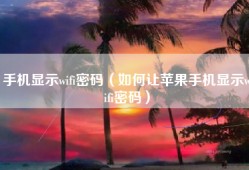 手机显示wifi密码（如何让苹果手机显示wifi密码）