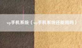 wp手机系统（wp手机系统还能用吗）