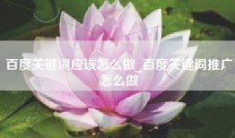 百度关键词应该怎么做_百度关键词推广怎么做