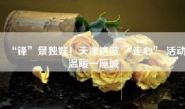 “锋”景独好！天津这波 “走心” 活动温暖一座城