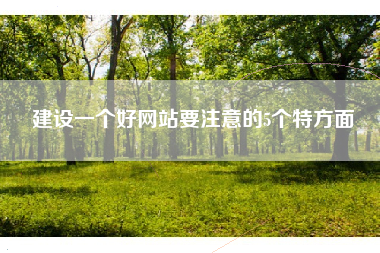 建设一个好网站要注意的5个特方面
